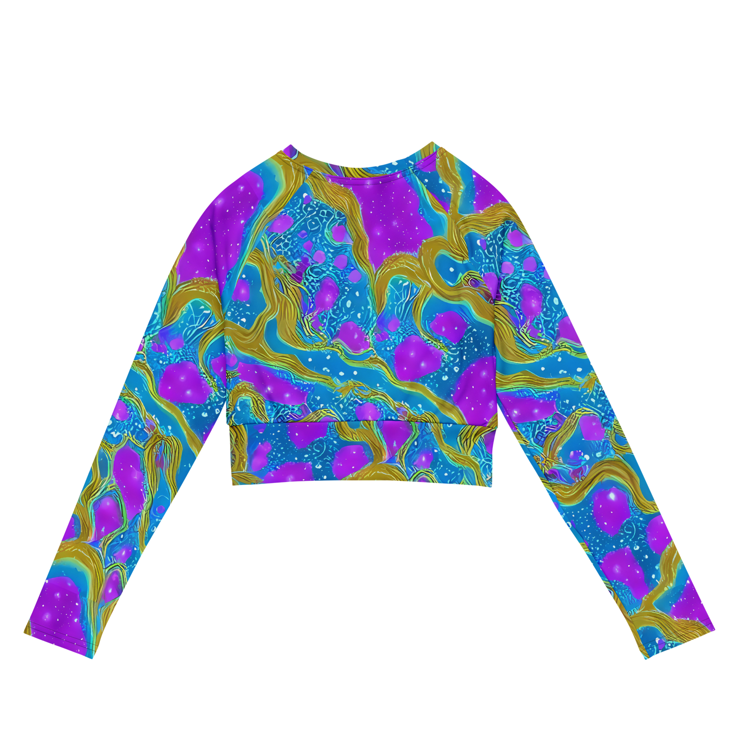 Long Sleeve Crop Top - Mystic Waves