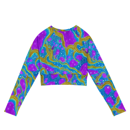 Long Sleeve Crop Top - Mystic Waves