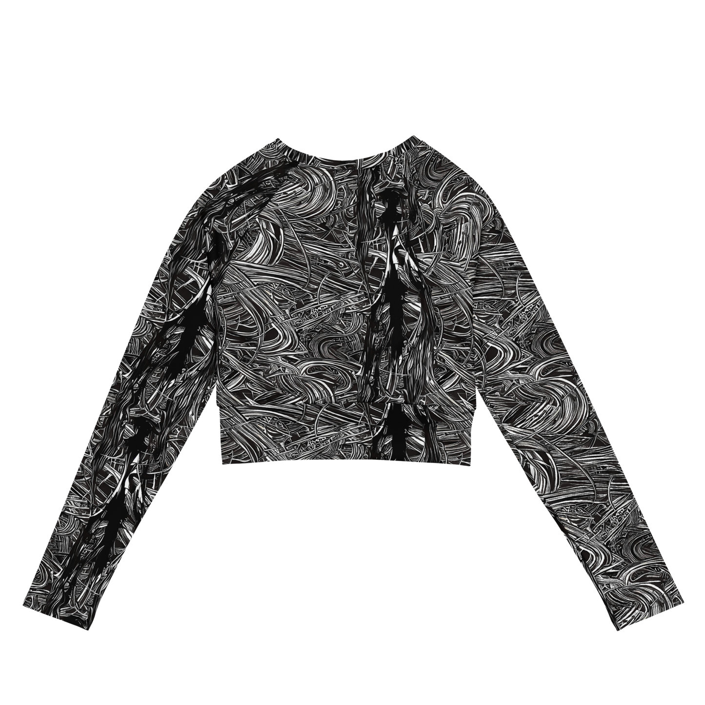 Long Sleeve Crop Top - Mesmeric Tangles