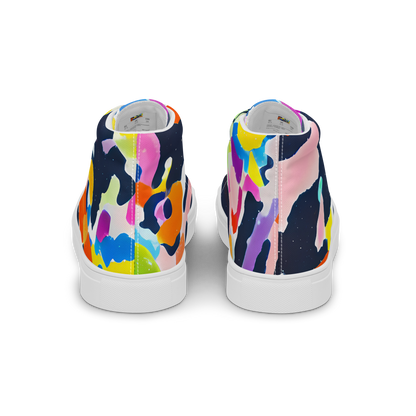 Men's High Top Canvas Shoes - Kaleido Burst