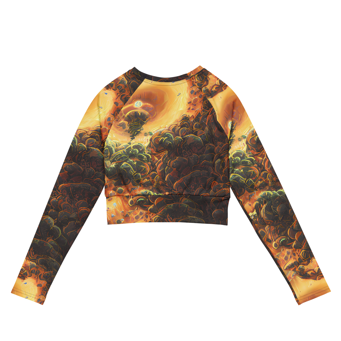 Long Sleeve Crop Top - Volcanic Cascade