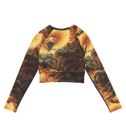 Long Sleeve Crop Top - Volcanic Cascade