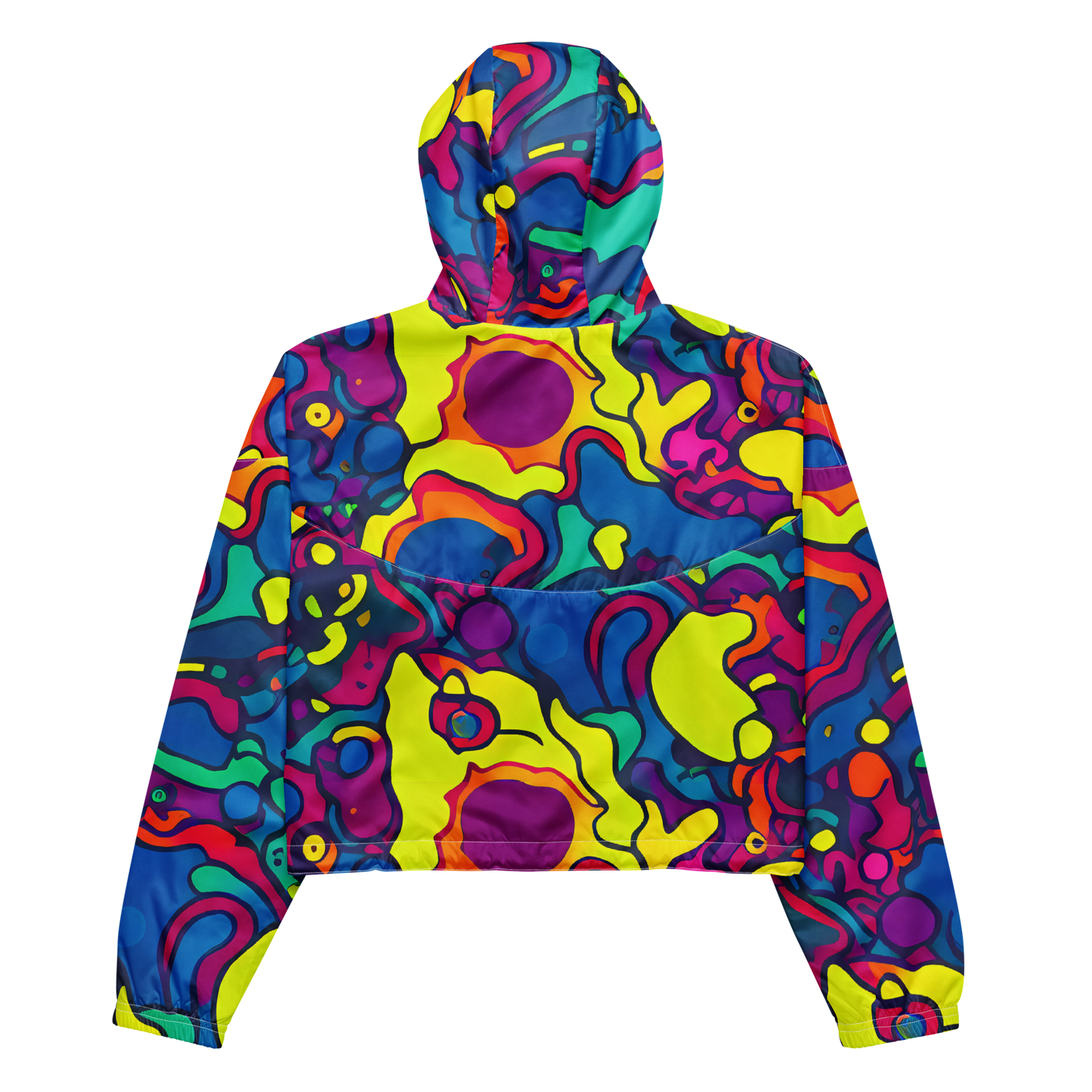 Women's Cropped Windbreaker - Colorful Chaos