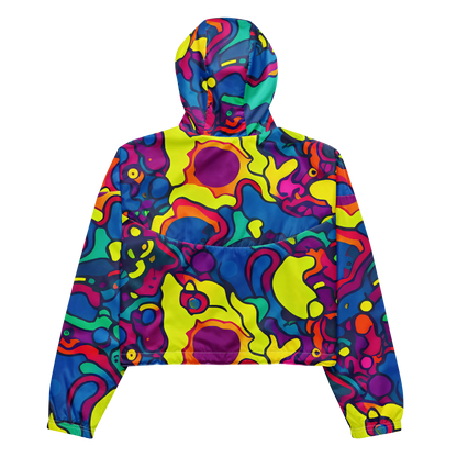 Women's Cropped Windbreaker - Colorful Chaos