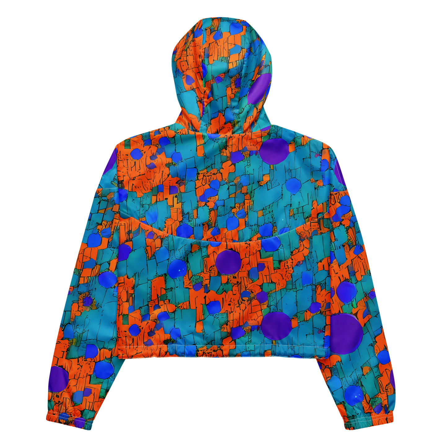 Women's Cropped Windbreaker - Intergalactic Rhythms