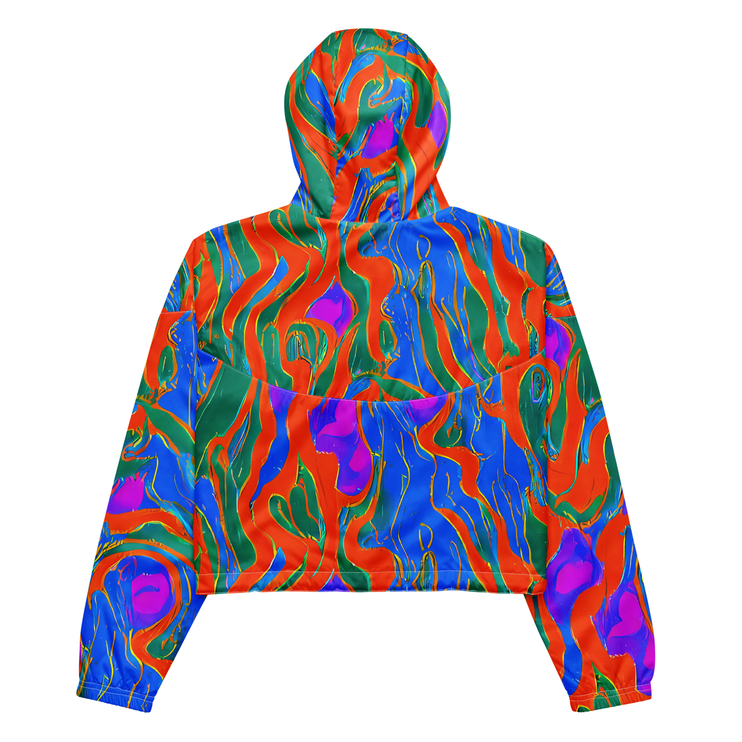 Women's Cropped Windbreaker - Childish Strokes