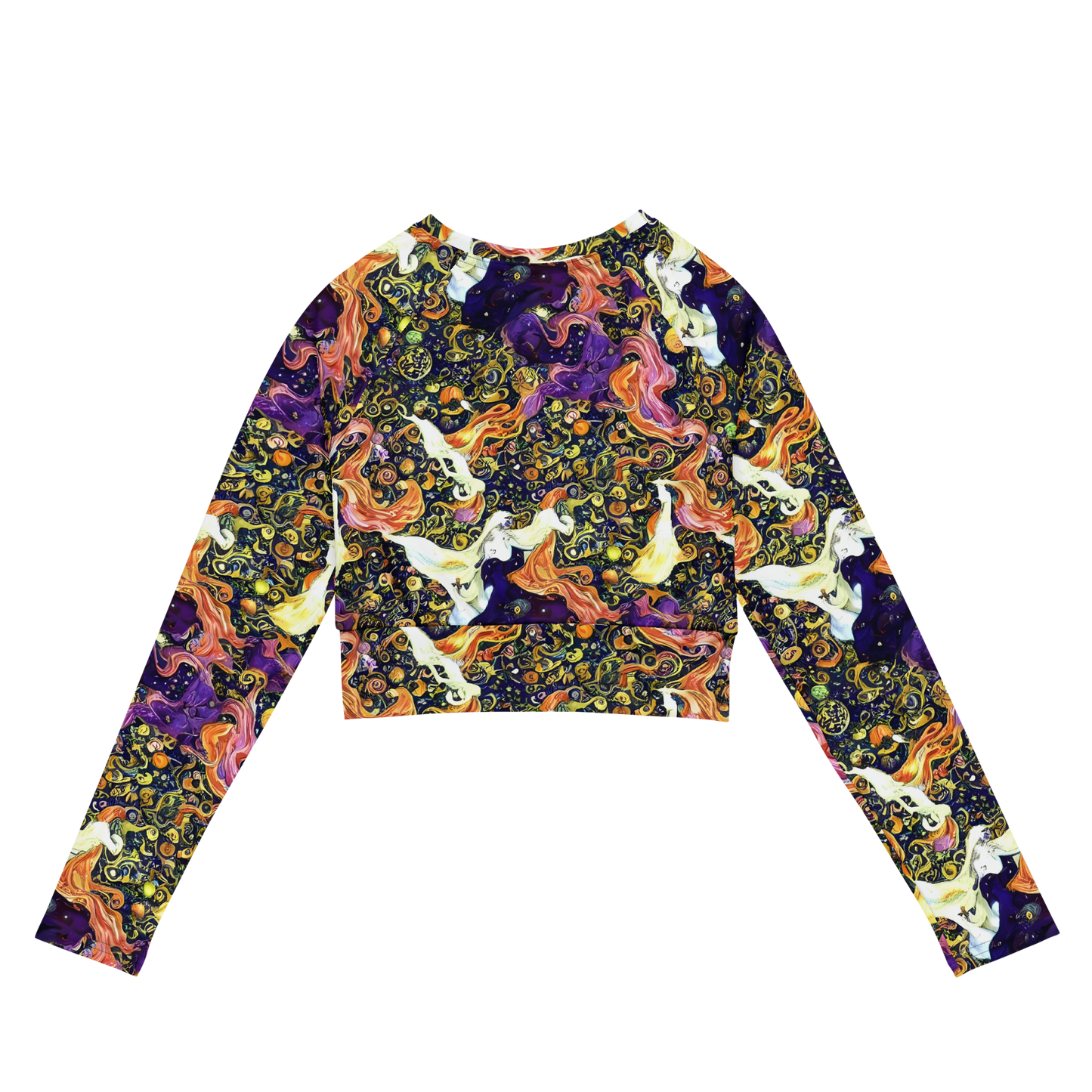 Long Sleeve Crop Top - Ethereal Waltz