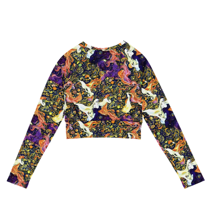 Long Sleeve Crop Top - Ethereal Waltz