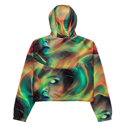 Women's Cropped Windbreaker - Soulfire Embrace