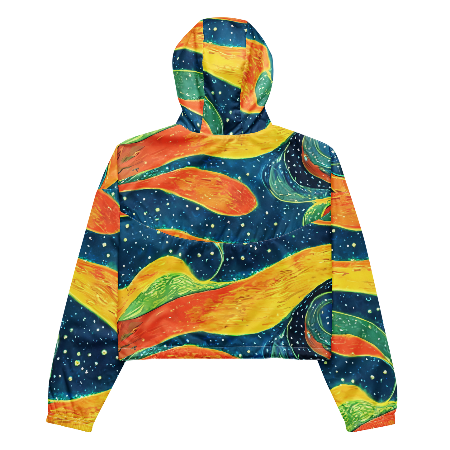 Women's Cropped Windbreaker - Celestial Harmony