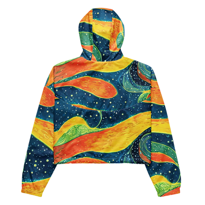 Women's Cropped Windbreaker - Celestial Harmony