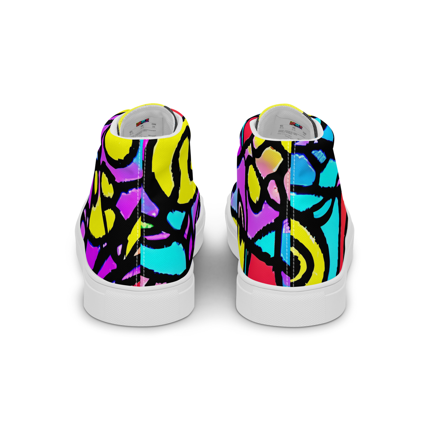 Men's High Top Canvas Shoes - Radiant Chaos