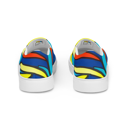 Women's Slip-On Canvas Shoes - Neon Fractals