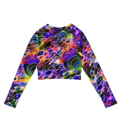 Long Sleeve Crop Top - Neon Orbits