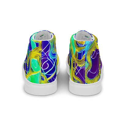 Men's High Top Canvas Shoes - Neon Jungle Rhapsody
