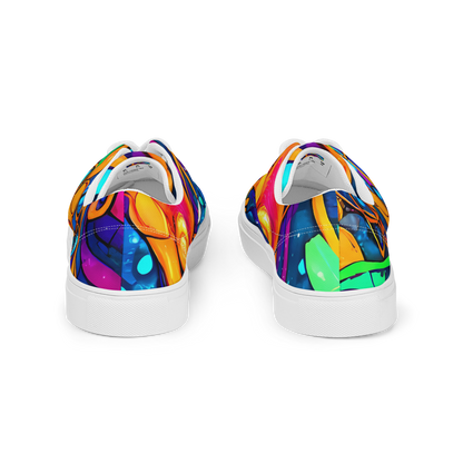 Women's Lace-Up Canvas Shoes - Iridescent Nebula