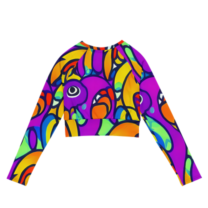 Long Sleeve Crop Top - Kaleido Fish