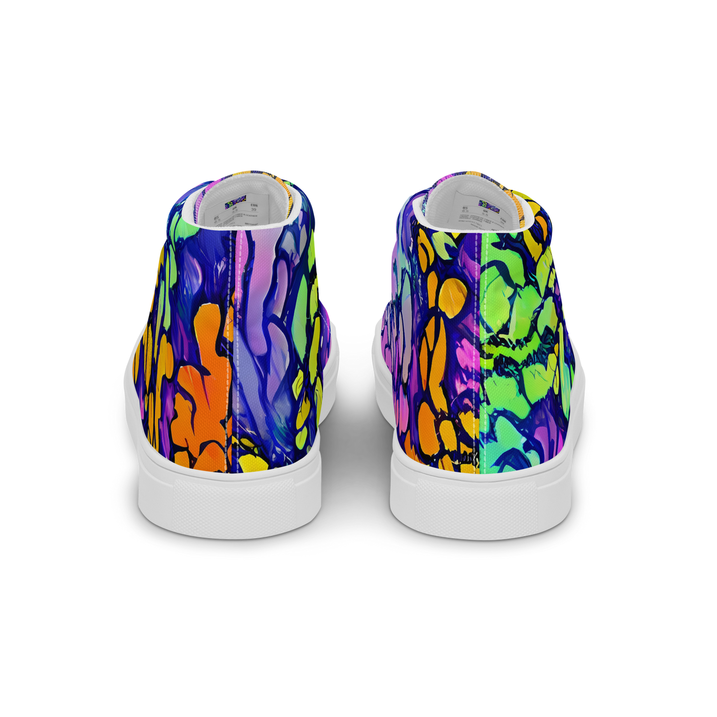 Men's High Top Canvas Shoes - Surreal Waveforms