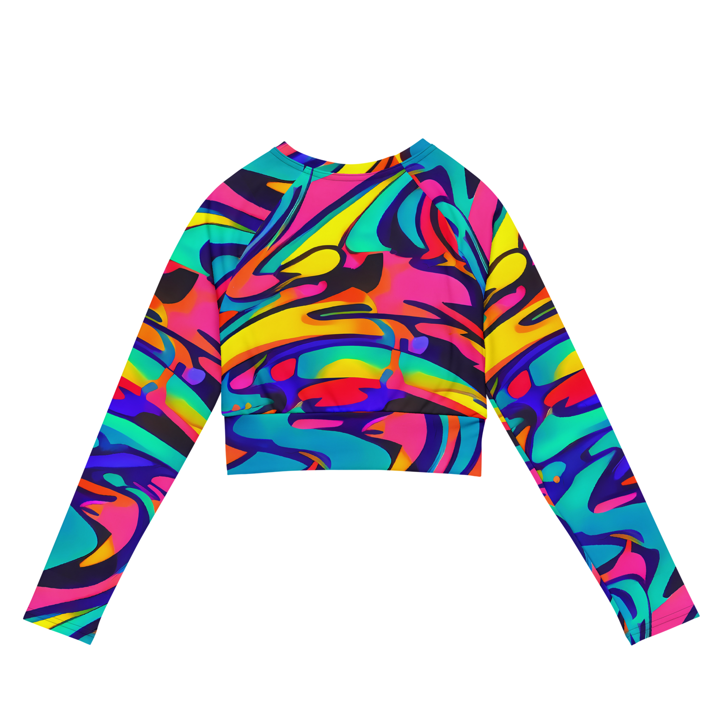 Long Sleeve Crop Top - Electric Ecstasy