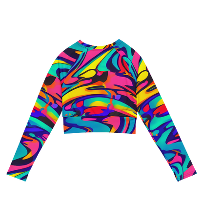 Long Sleeve Crop Top - Electric Ecstasy