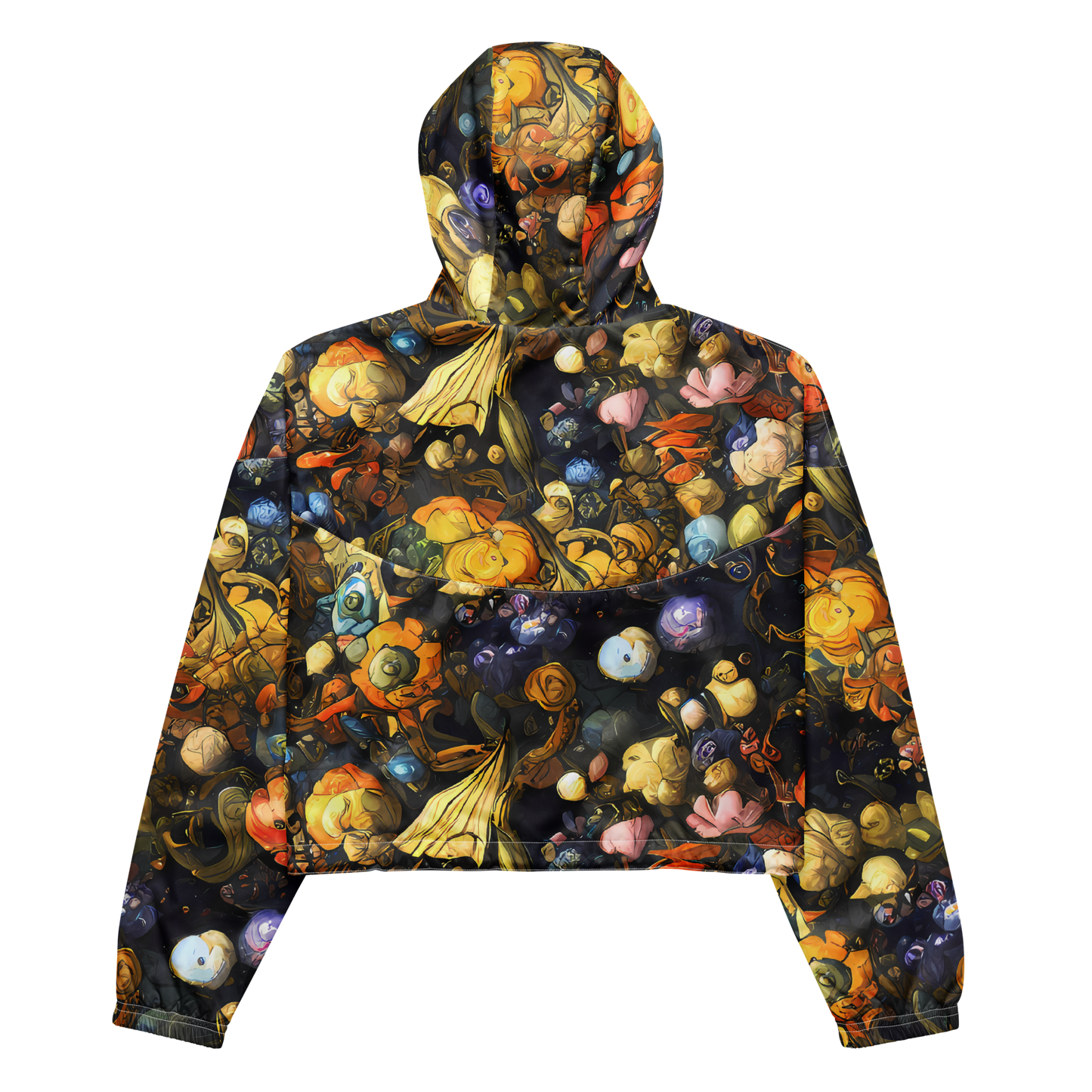 Women's Cropped Windbreaker - Baroque Blossom