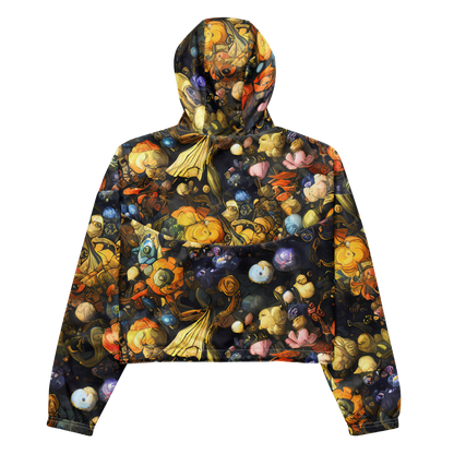 Women's Cropped Windbreaker - Baroque Blossom