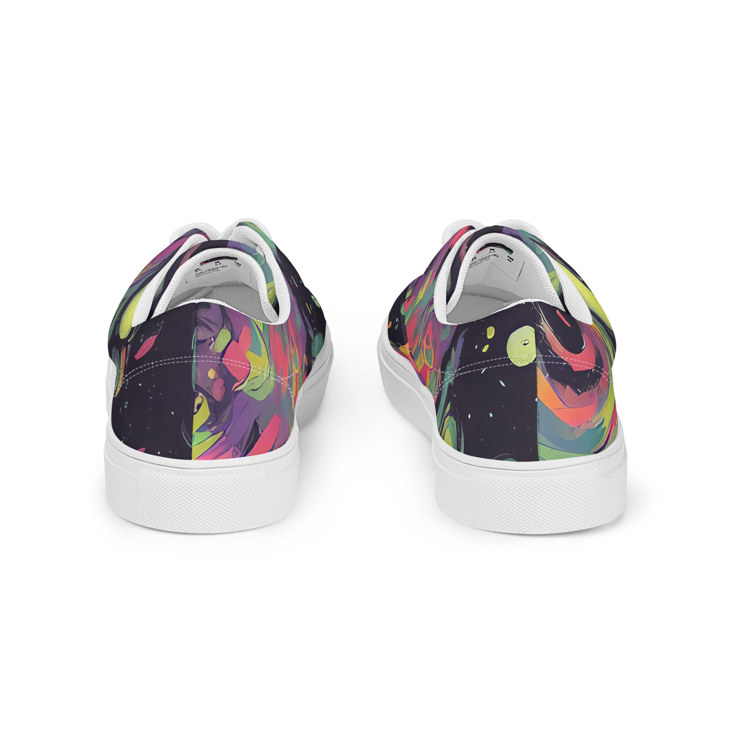 Women's Lace-Up Canvas Shoes - Psychedelic Drift