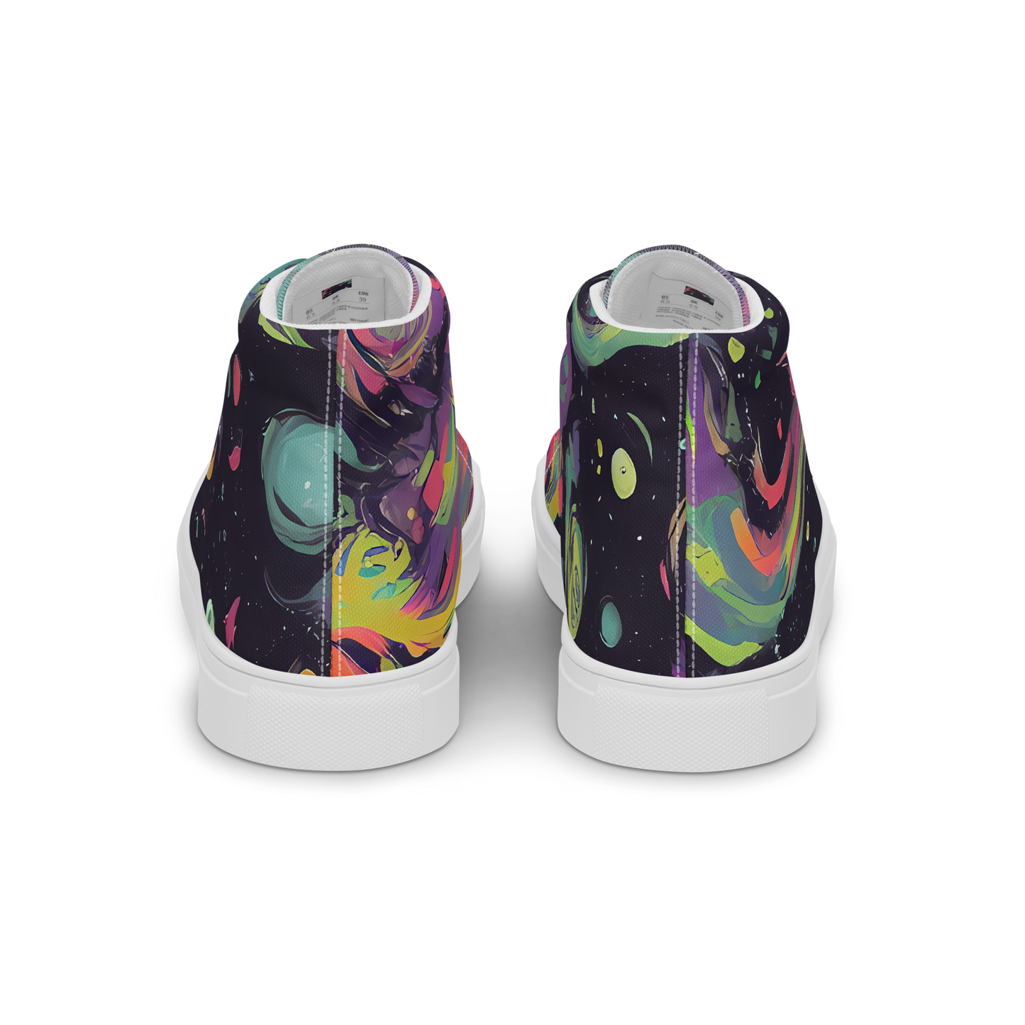 Men's High Top Canvas Shoes - Psychedelic Drift