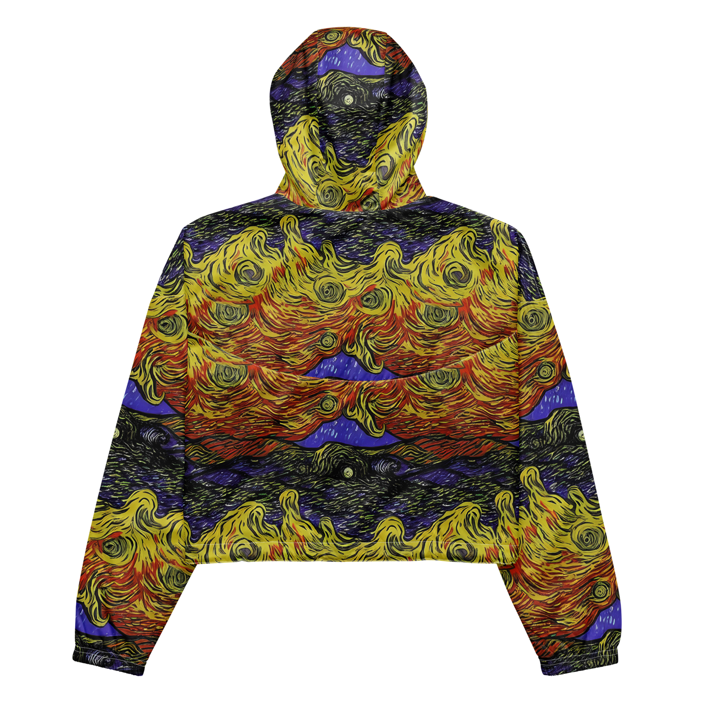 Women's Cropped Windbreaker - Dancing Solar Flare