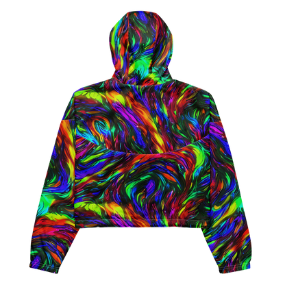Women's Cropped Windbreaker - Calraet Swirl