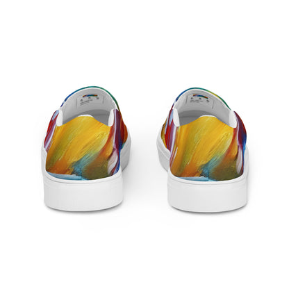 Women's Slip-On Canvas Shoes - Brushstroke Symphony