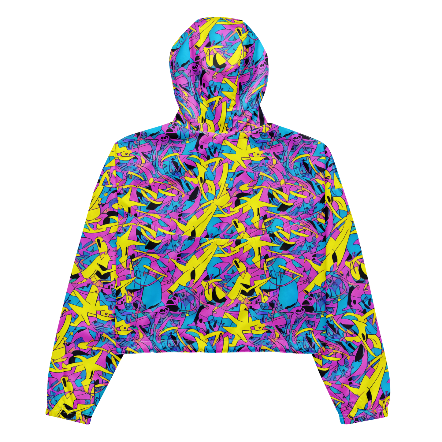Women's Cropped Windbreaker - Neon Jive
