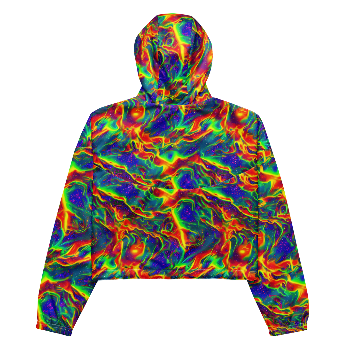 Women's Cropped Windbreaker - Nebula Symphony