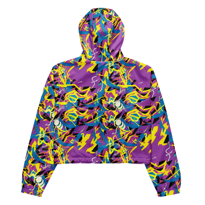 Women's Cropped Windbreaker - Galactic Sprawl