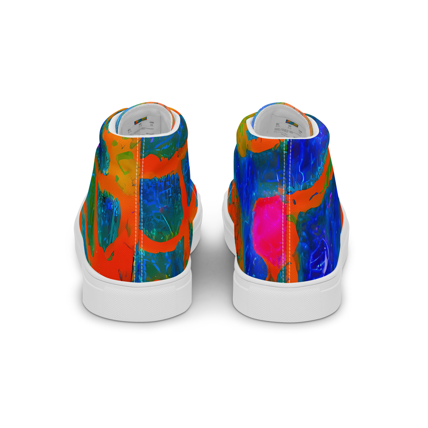 Men's High Top Canvas Shoes - Vibrant Mosaic