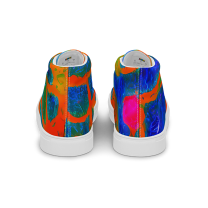 Men's High Top Canvas Shoes - Vibrant Mosaic