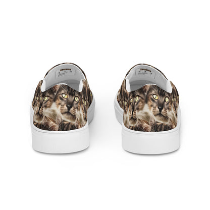 Men's Slip-On Canvas Shoes - Feline Reverie