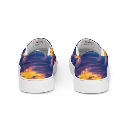 Women's Slip-On Canvas Shoes - Aubergine Clouds