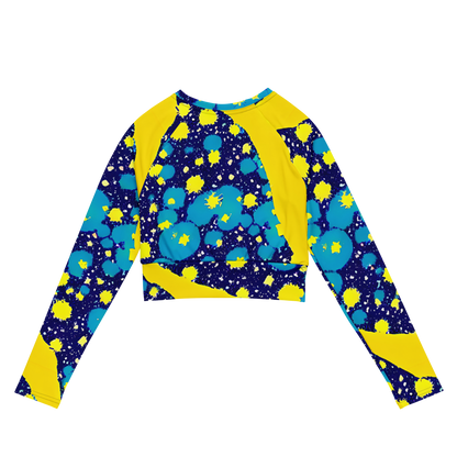 Long Sleeve Crop Top - Starburst Splash