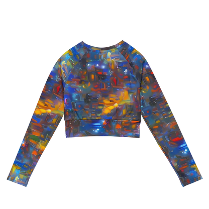 Long Sleeve Crop Top - Abstract Conflux