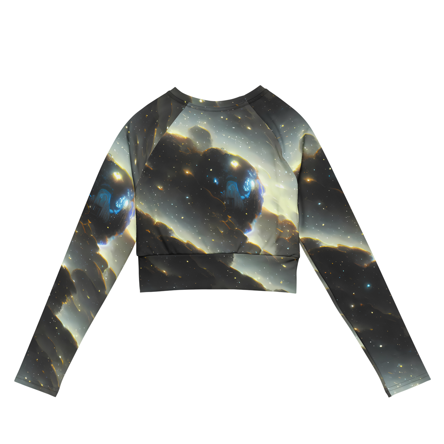 Long Sleeve Crop Top - Rutkowski Nebula