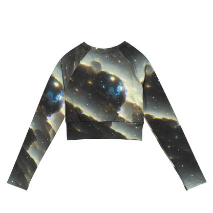 Long Sleeve Crop Top - Rutkowski Nebula