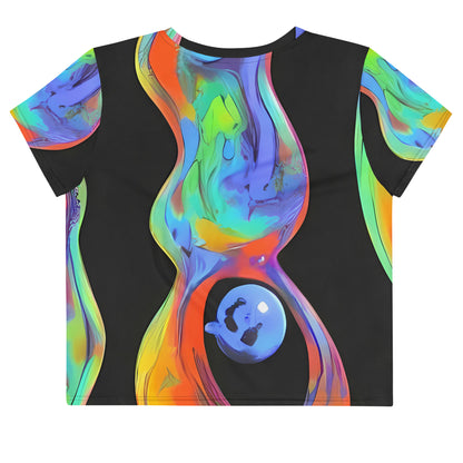 Women's Crop Tee - Vibrant Vortices