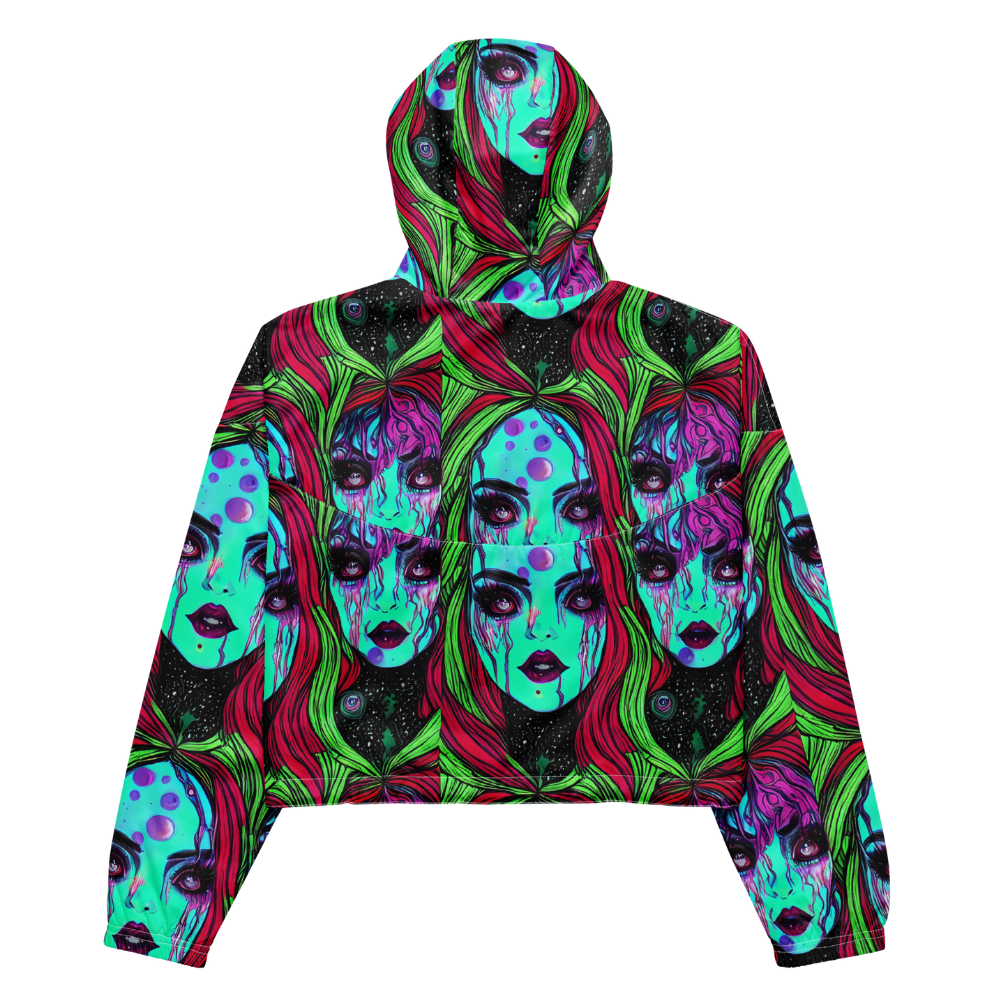 Women's Cropped Windbreaker - Luminous Nightfall