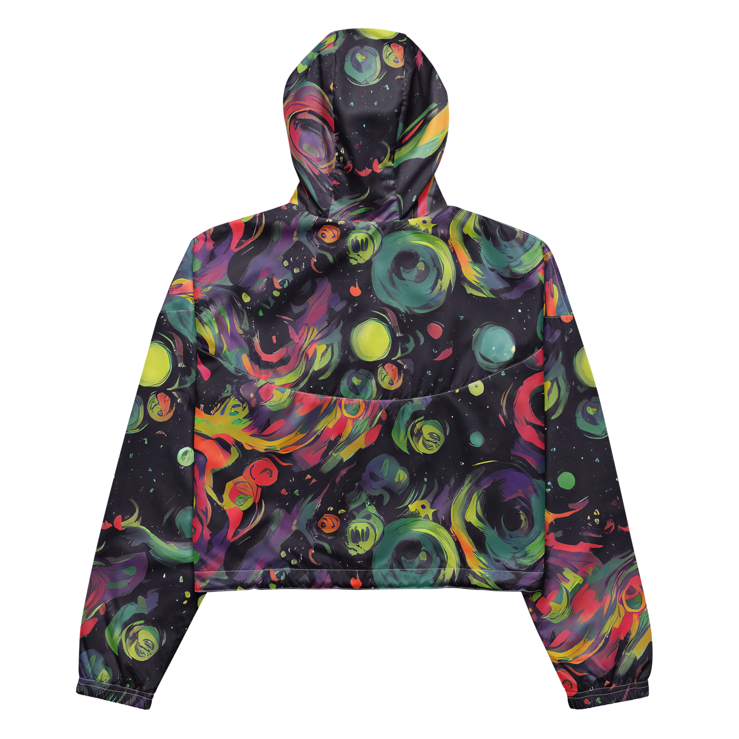 Women's Cropped Windbreaker - Psychedelic Drift