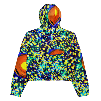 Women's Cropped Windbreaker - Illuminated Whirl
