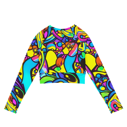 Long Sleeve Crop Top - Kaleidoscopic Flow