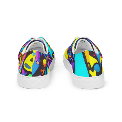 Women's Lace-Up Canvas Shoes - Kaleidoscopic Flow