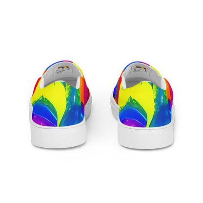 Men's Slip-On Canvas Shoes - Psychedelic Splash