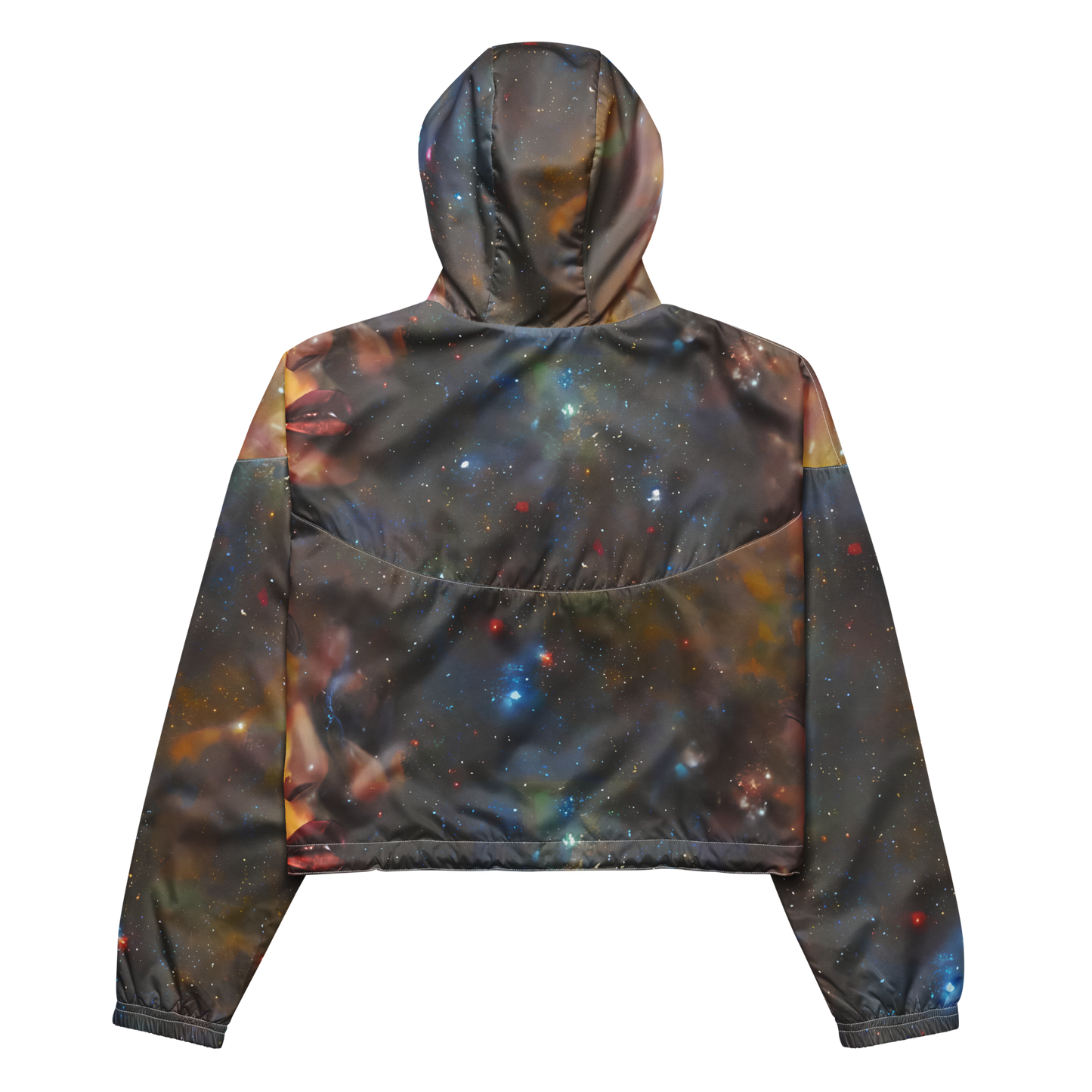 Women's Cropped Windbreaker - Gilded Galaxies